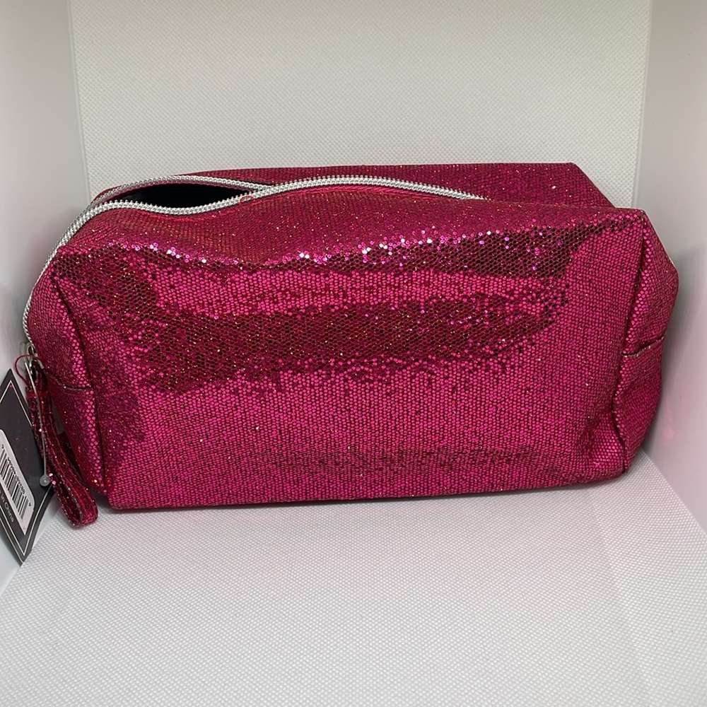 Ulta Beauty Pink Glitter Cosmetic Bag